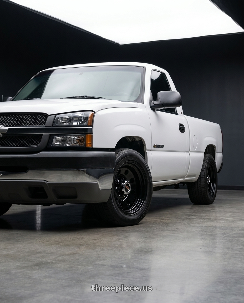 2003 Chevrolet Silverado 2500 HD with Vision HD 85H 8x165.1 17x9-12 Gloss Black wheels