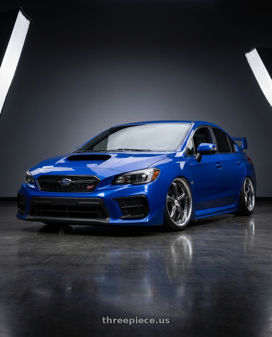 2019 SUBARU STI WORLD RALLY with Work Wheels VS-KF 5x114.3 18x9.5+39 Brilliant Silver Black R Disk FULL REVERSE wheels
