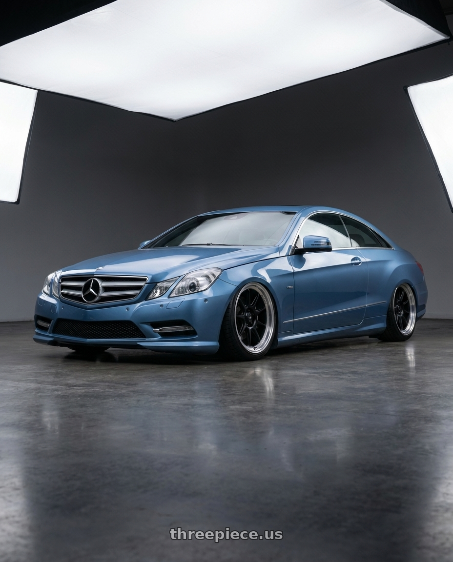 2014 Mercedes-Benz E-Class Coupe C207 with Konig Countergram 5x112 19x9.5+30 Matte Black / Matte Machined Lip wheels