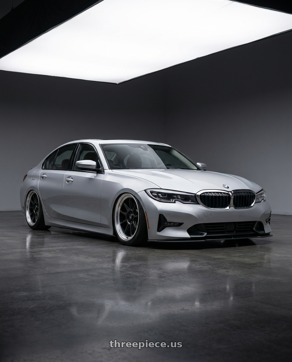 2023 BMW 3 Series G20 with Konig Countergram 5x112 19x9.5+30 Matte Black / Matte Machined Lip wheels
