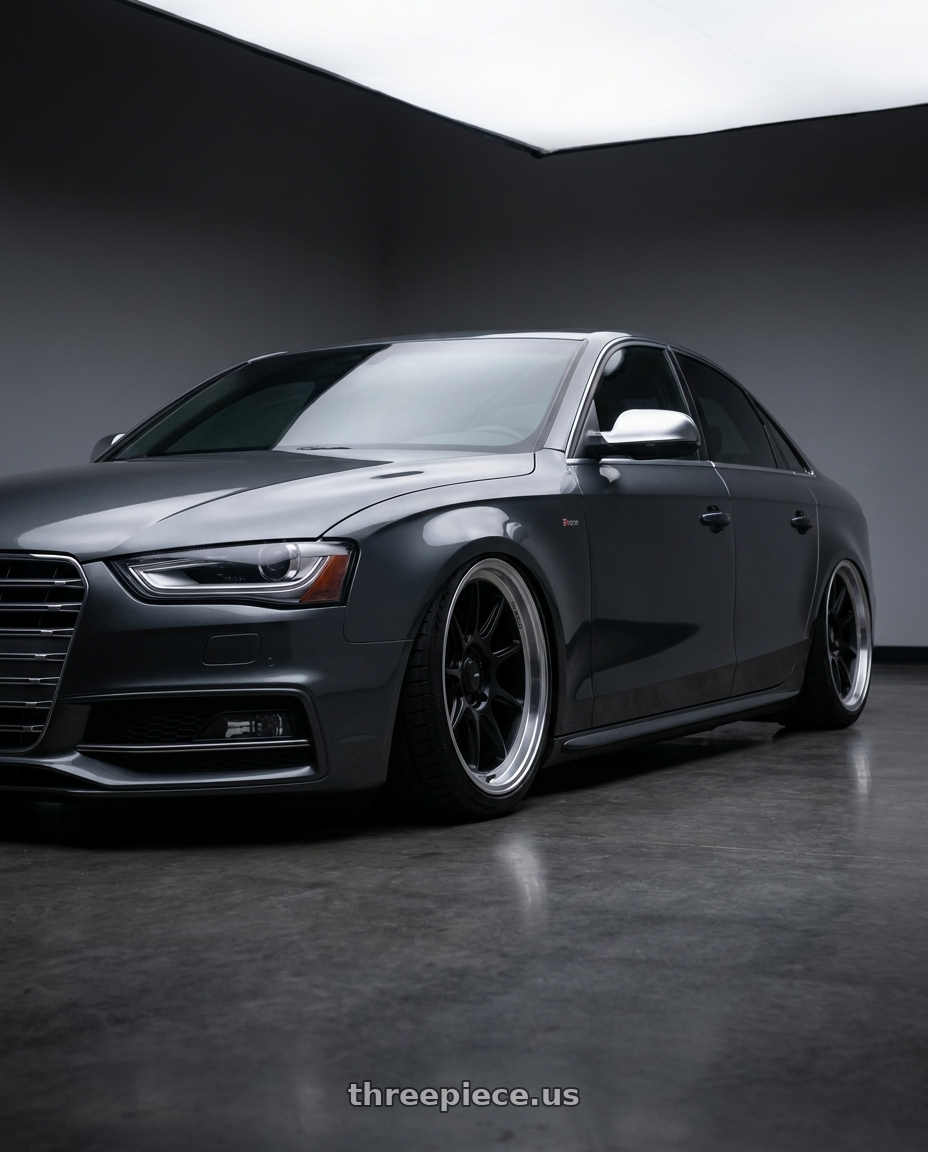 2015 Audi S4 B8.5 with Konig Countergram 5x112 19x9.5+30 Matte Black / Matte Machined Lip wheels