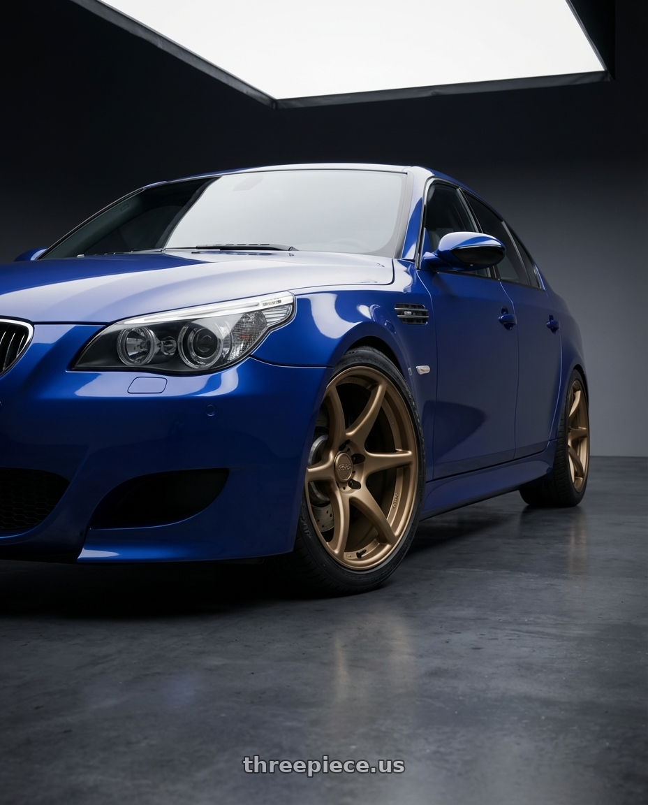 2010 BMW M5 E60 with Kansei K11B Tandem 5X120 19x9.5 22 Bronze wheels