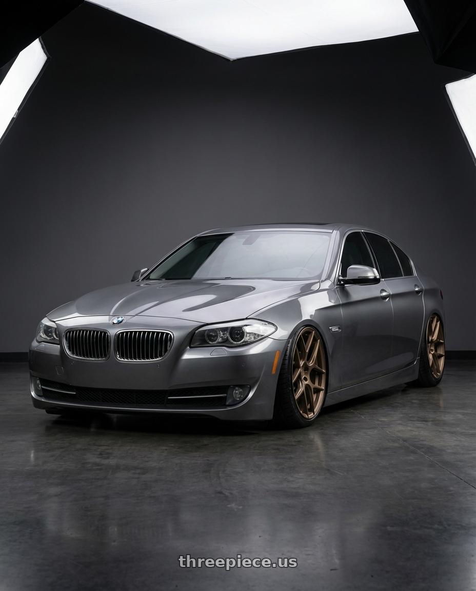 2016 BMW 5 Series F10 with Aodhan AFF2 5x120 20x9+30 Matte Bronze wheels
