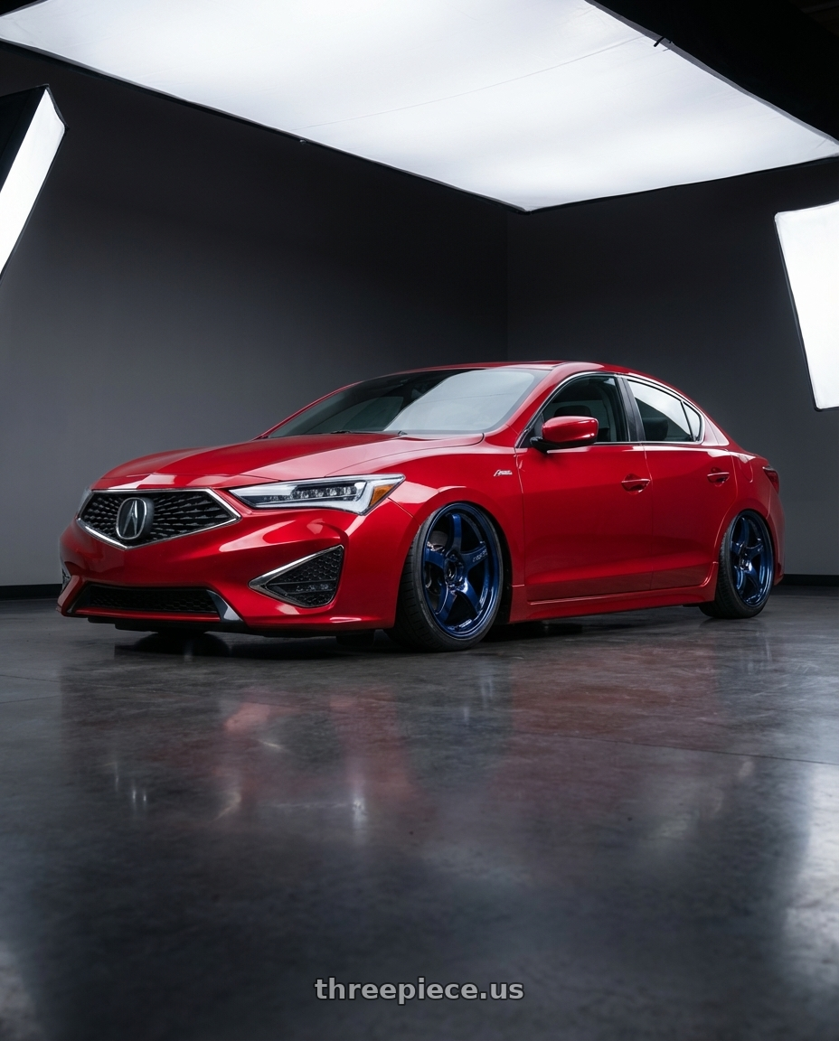 2012 Acura ILX with Gram Lights 57CR 5x114.3 18x9.5+12 Eternal Blue Pearl wheels