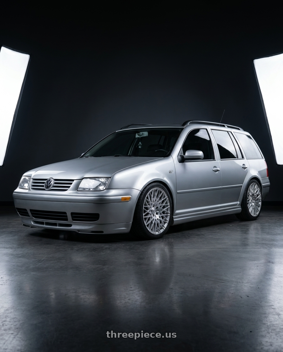 2001 VW Jetta Wagon with Avant Garde Wheels M540 5X100 18x8 +30 Silver Machined wheels