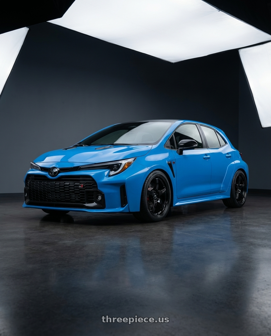 2024 Toyota GR Corolla with Gram Lights 57CR 5x114.3 18x10.5+12 Glossy Black wheels