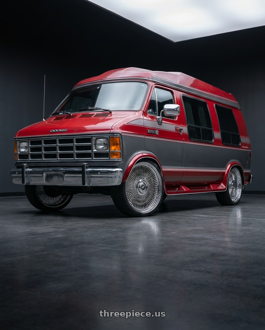 1990 dodge ram b250 with Amani AMA-603 5x120/5x127 26x10 +5 Chrome wheels
