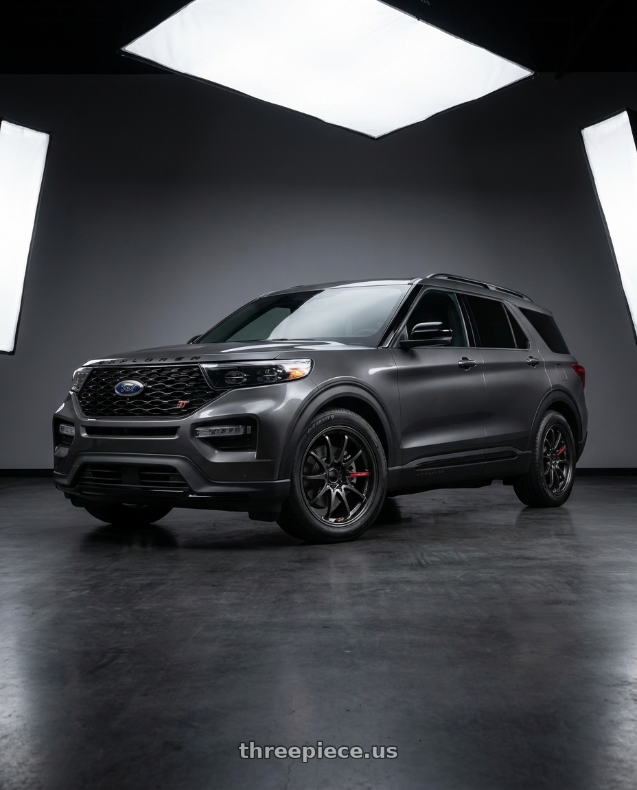 2025 ford explorer st line with Volk Racing CE28 CLUB RACER II BK 5x114.3 18x9.5+35 Diamond Dark Gunmetal wheels