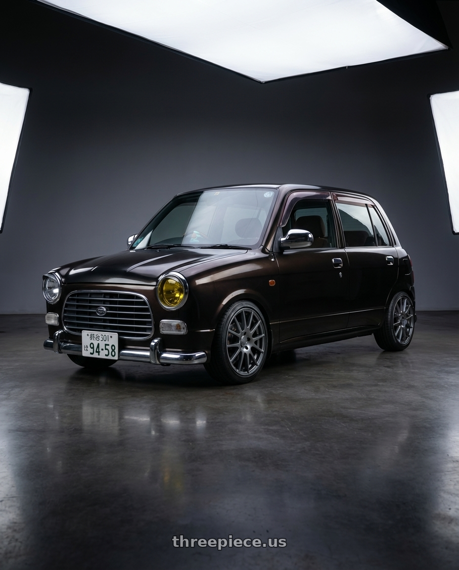 2000 Daihatsu Mira Gino  with Vision Street-Designs 18 Hellion 4x100 15x6.5+38 Gunmetal wheels