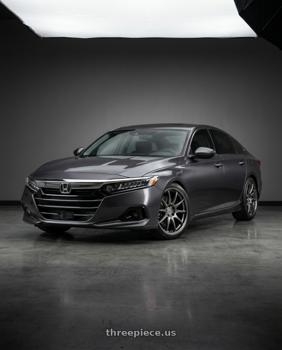 2021 Honda Accord EX-L with Aodhan DS02 5x114.3 19x9.5+22 Hyper Black wheels