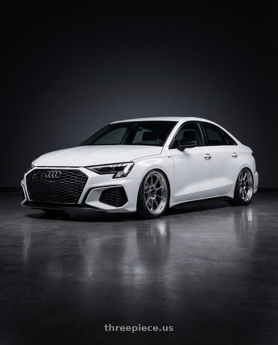 2024 Audi S3 8Y with Konig Countergram 5x112 19x8.5+43 Hyper Chrome / Machined Lip wheels