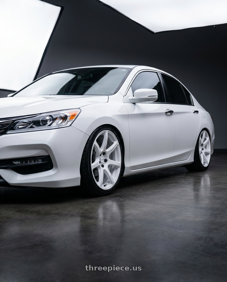 2016 Honda accord with Work Emotion T7r 5x114.3 18x8.5 +45 White wheels