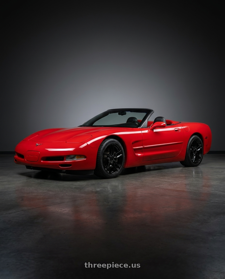 2000 Chevy Corvette with Performance Replicas PR160 5X120.65 18X8.5 +56 GLOSS BLACK wheels