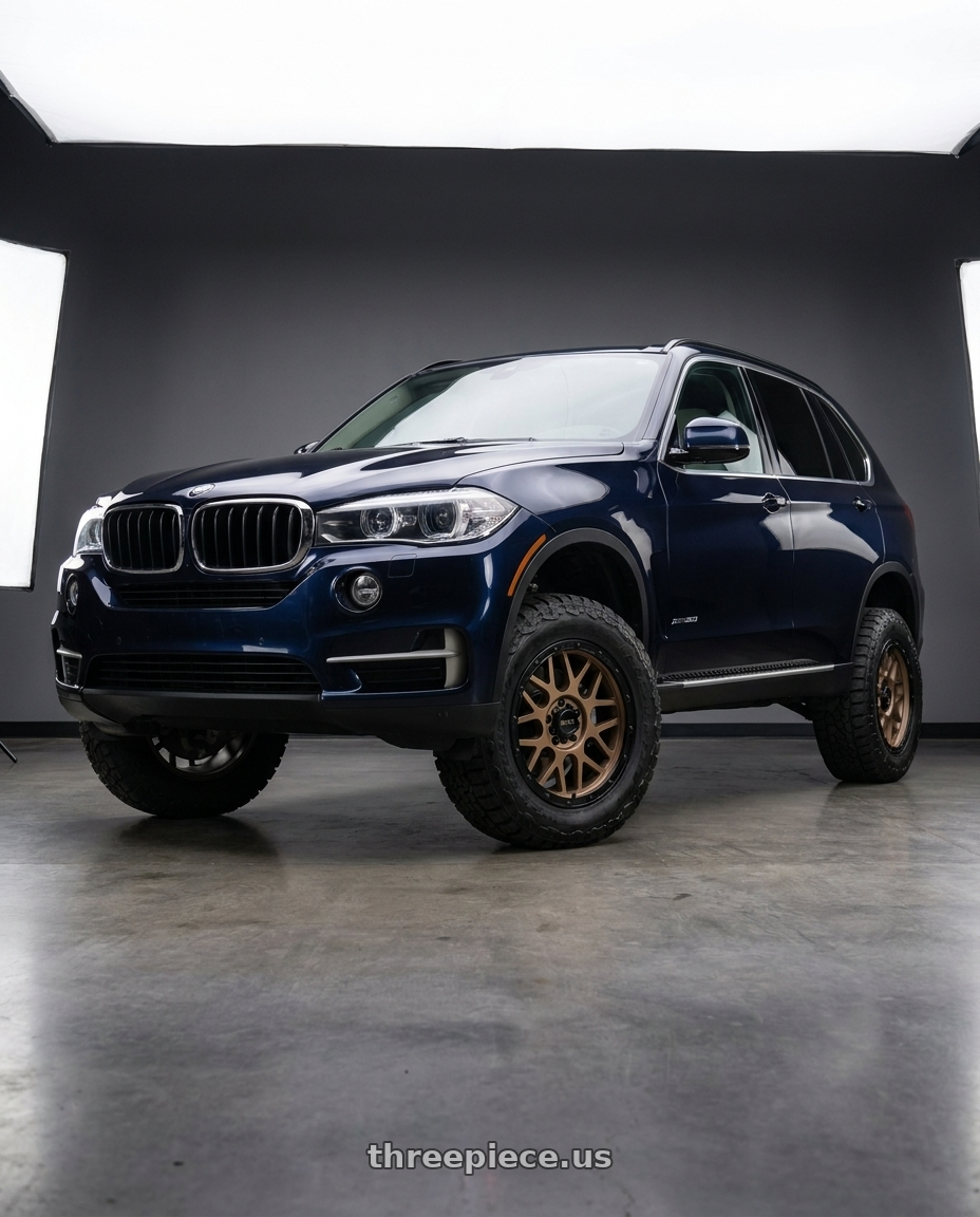 2015 BMW X5 xDrive35d imperial with KMC KM535 GRENADE OFF-ROAD 5X120 18X8.5 +35 MATTE BRONZE MATTE BLACK LIP wheels