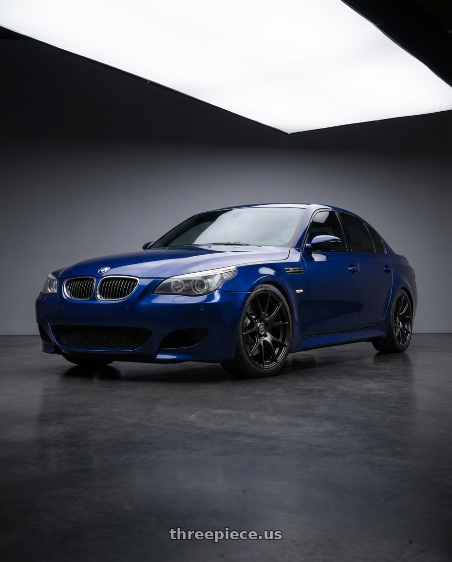 2010 BMW M5 E60 with Forgestar CF5V 5x120 19x9 +38 Satin Black wheels