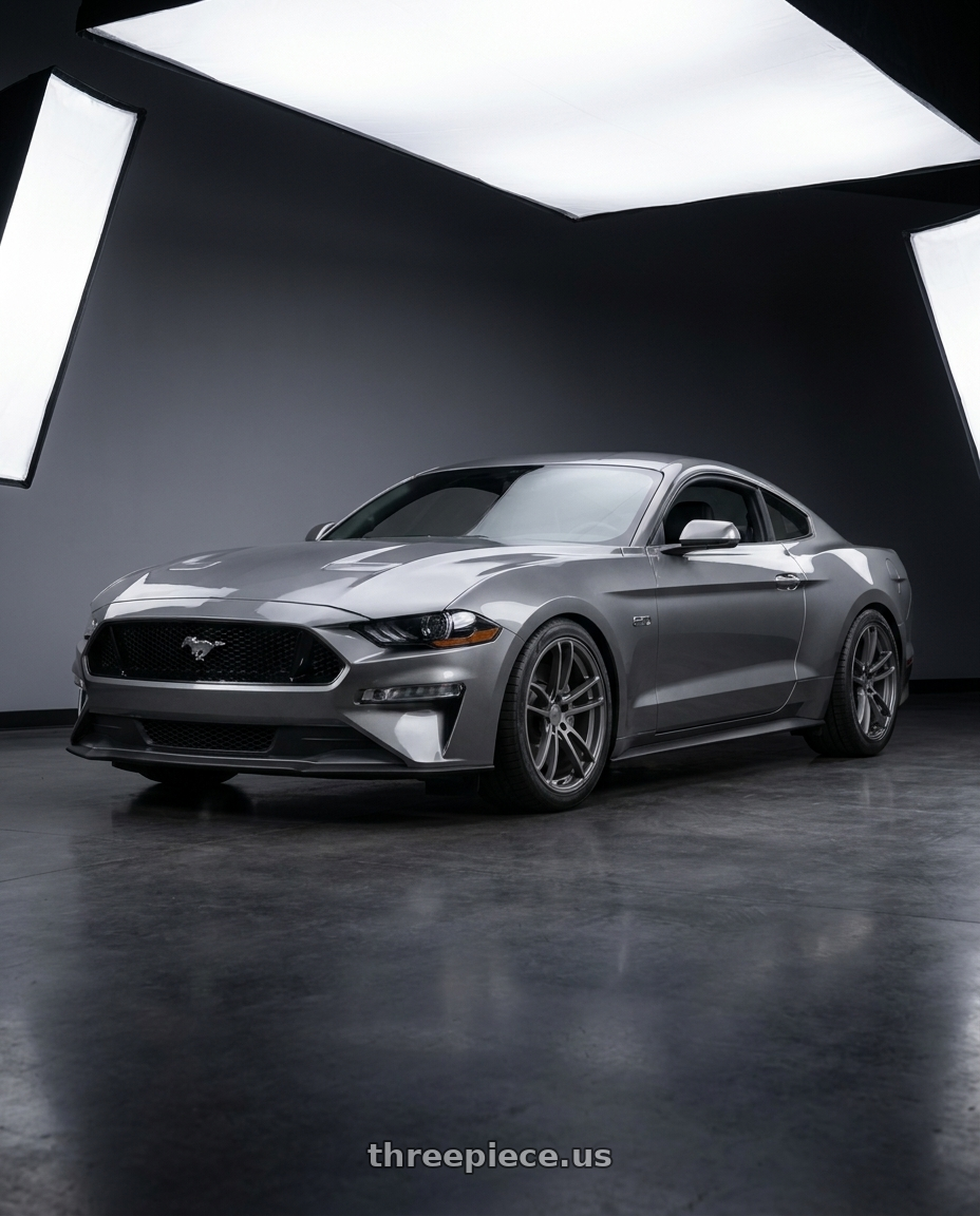 2021 Ford Mustang GT with American Racing AR941 MACH FIVE 5X114.3 19X9 +30 GRAPHITE wheels