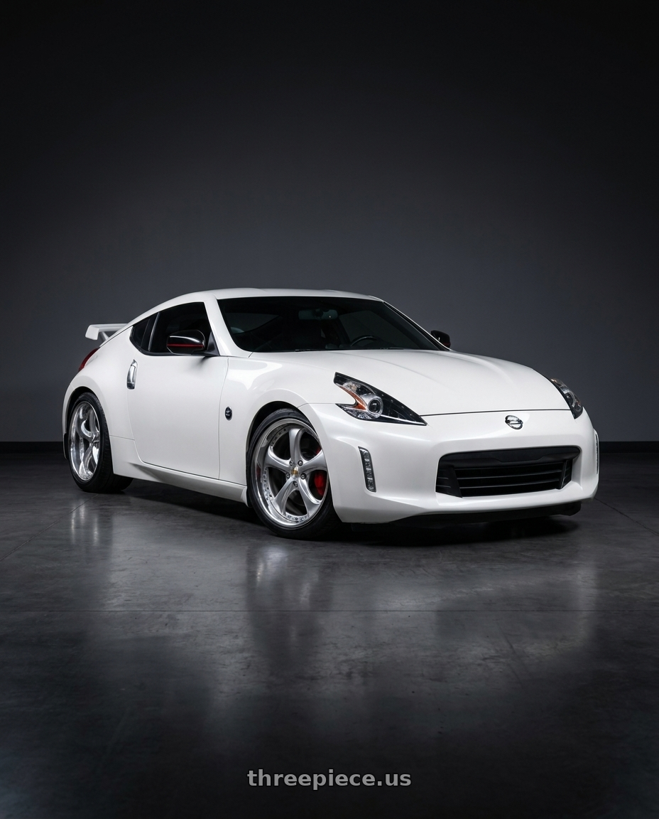 2013 Nissan 370z with Work Wheels VS-KF 5X114.3 19x10+54 Light Grey Silver L Disk FULL REVERSE wheels