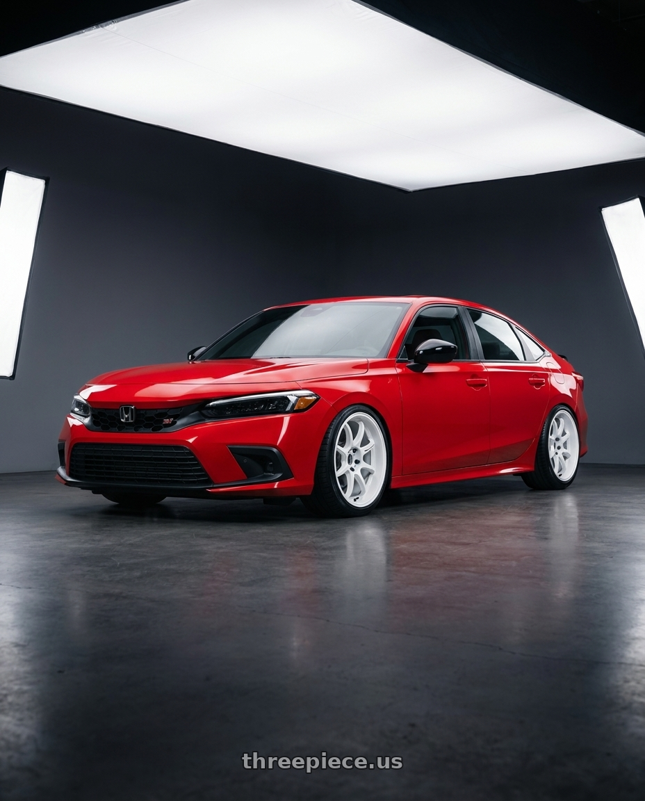 2026 Honda Civic Si with Work Emotion D9r 5x100 18x9.5 +30 White wheels