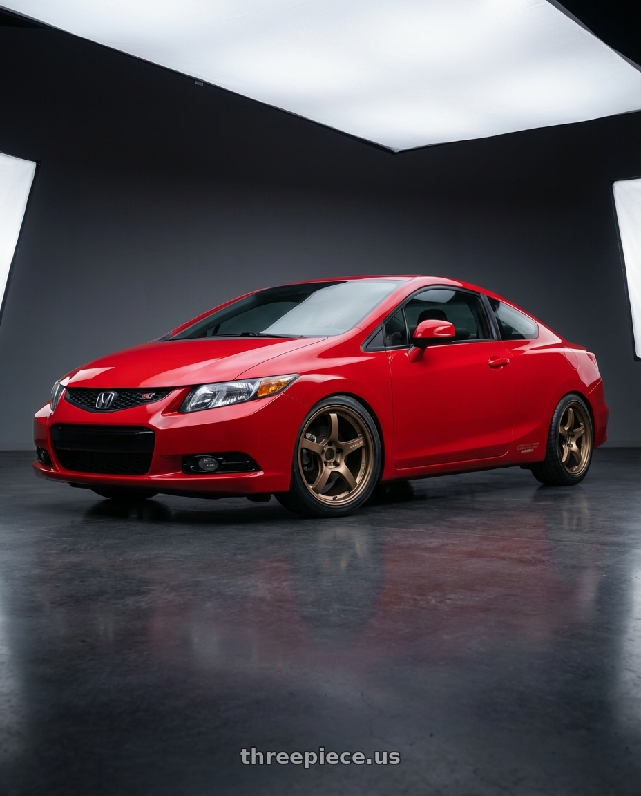 2011 Honda Civic Si with Gram Lights 57CR 5x114.3 17x9+38 Bronze II wheels