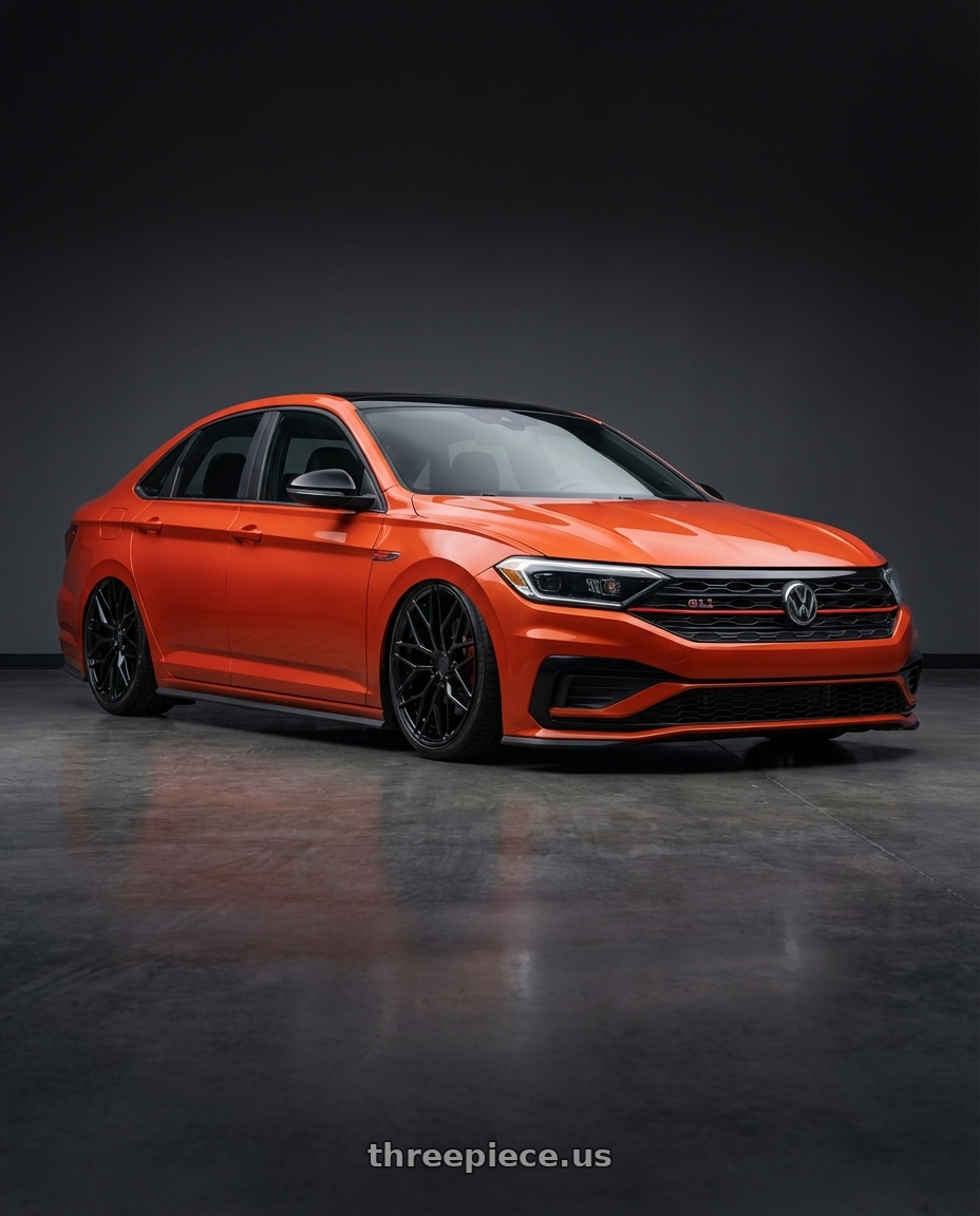 2023 Volkswagen Jetta GLI MK7 with Avant Garde Wheels M520R 5X112 19x8.5 +35 Gloss Black wheels