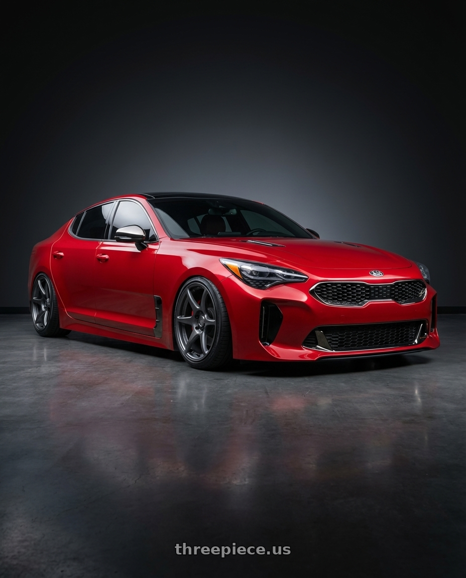 2022 Kia Stinger GT with Kansei K11G Tandem 5x114.3 19x10.5 12 Gunmetal wheels