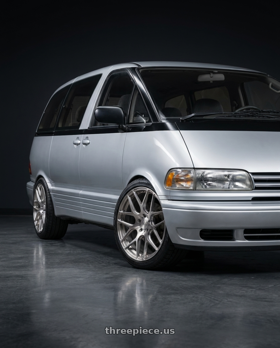 1997 Toyota Previa with MRR FS1 5x120 18x8.5  +20 Brushed Tint wheels