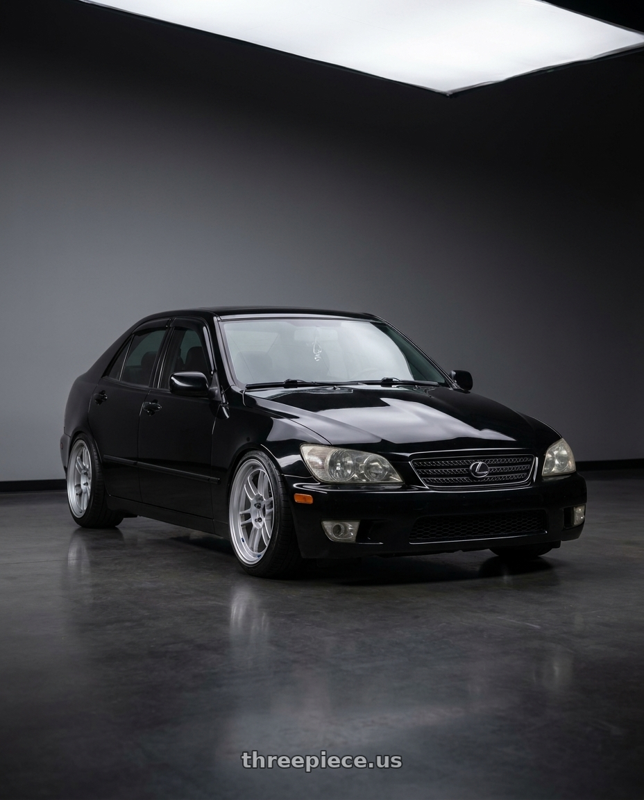 2004 Lexus IS300 Black with Enkei RPF1RS 5x114.3 18x9.5+12 Silver wheels