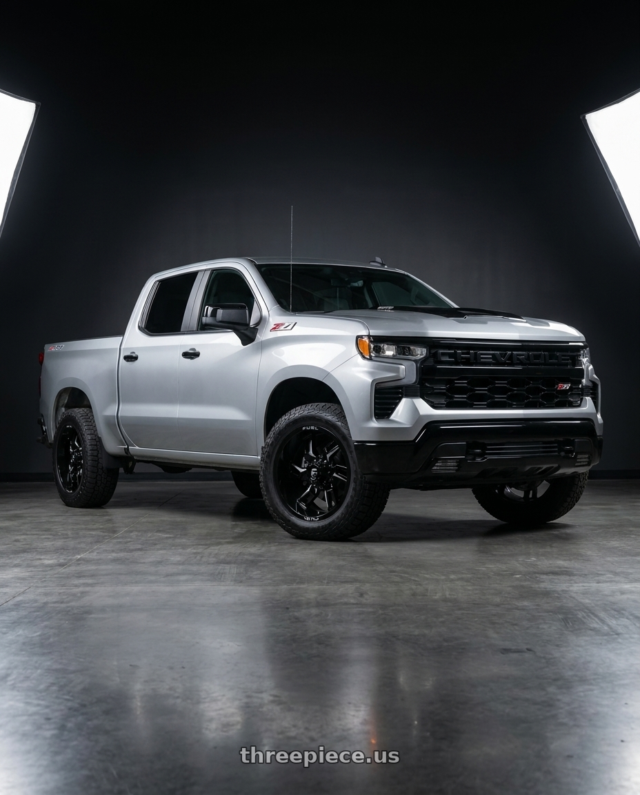 2026 Chevrolet Silverado 1500 with Fuel 1PC D747 LOCKDOWN 6X135 20X10 -18 GLOSS BLACK MILLED wheels