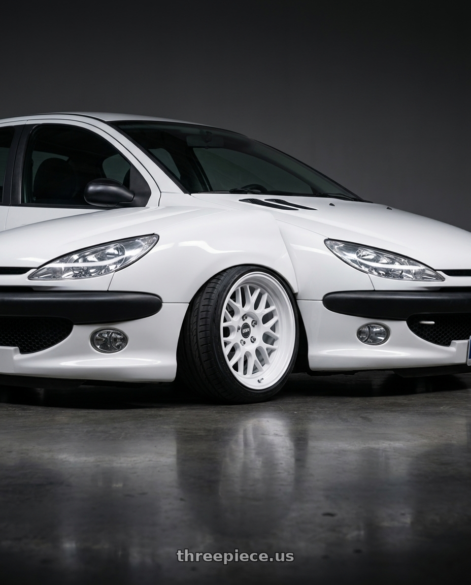 2011 Peugeot 206 SD roof with ESR Wheels CR SERIES CR01 5x100 18x8.5 +30 Gloss White wheels