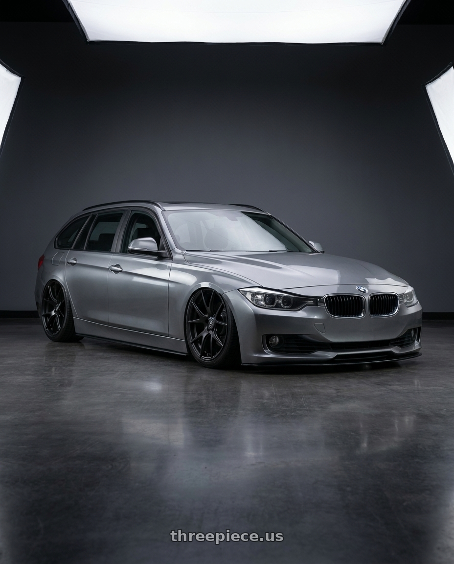 2016 BMW 3 Series F30 with Forgestar CF5V 5x120 19x9 +38 Satin Black wheels