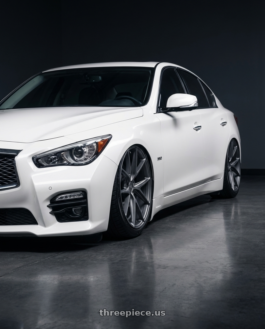 2020 Infiniti Q50 with Niche 1PC M116 MISANO 5X114.3 20X10.5 +30 MATTE GUN METAL wheels