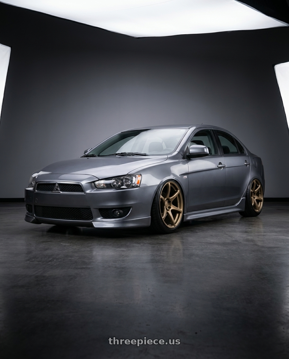 2014 Mitsubishi Lancer Ralliart with Kansei K11B Tandem 5x114.3 18x10.5 12 Bronze wheels