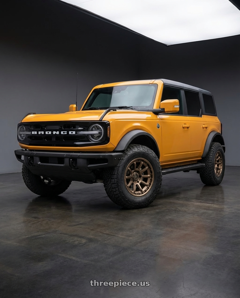 2024 Ford Bronco with Fuel 1PC D690 TORQUE 6X139.7 17X9 -12 MATTE BRONZE wheels