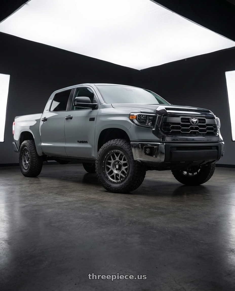 2018 Toyota Tundra with XD XD127 BULLY 5X150 20X9 +0 MATTE GRAY BLACK RING wheels