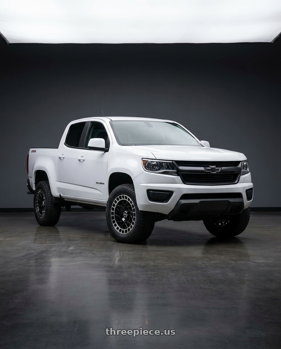 2021 Chevrolet Colorado WT with Vision Street-Designs 349 Savage 6x120 17x8.5+12 Gloss Black Machined Lip wheels