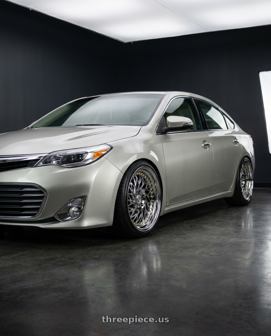 2013 toyota avalon with Aodhan DS03 5x114.3 18x9.5 +30 Vacuum Chrome w/Gold Rivets wheels