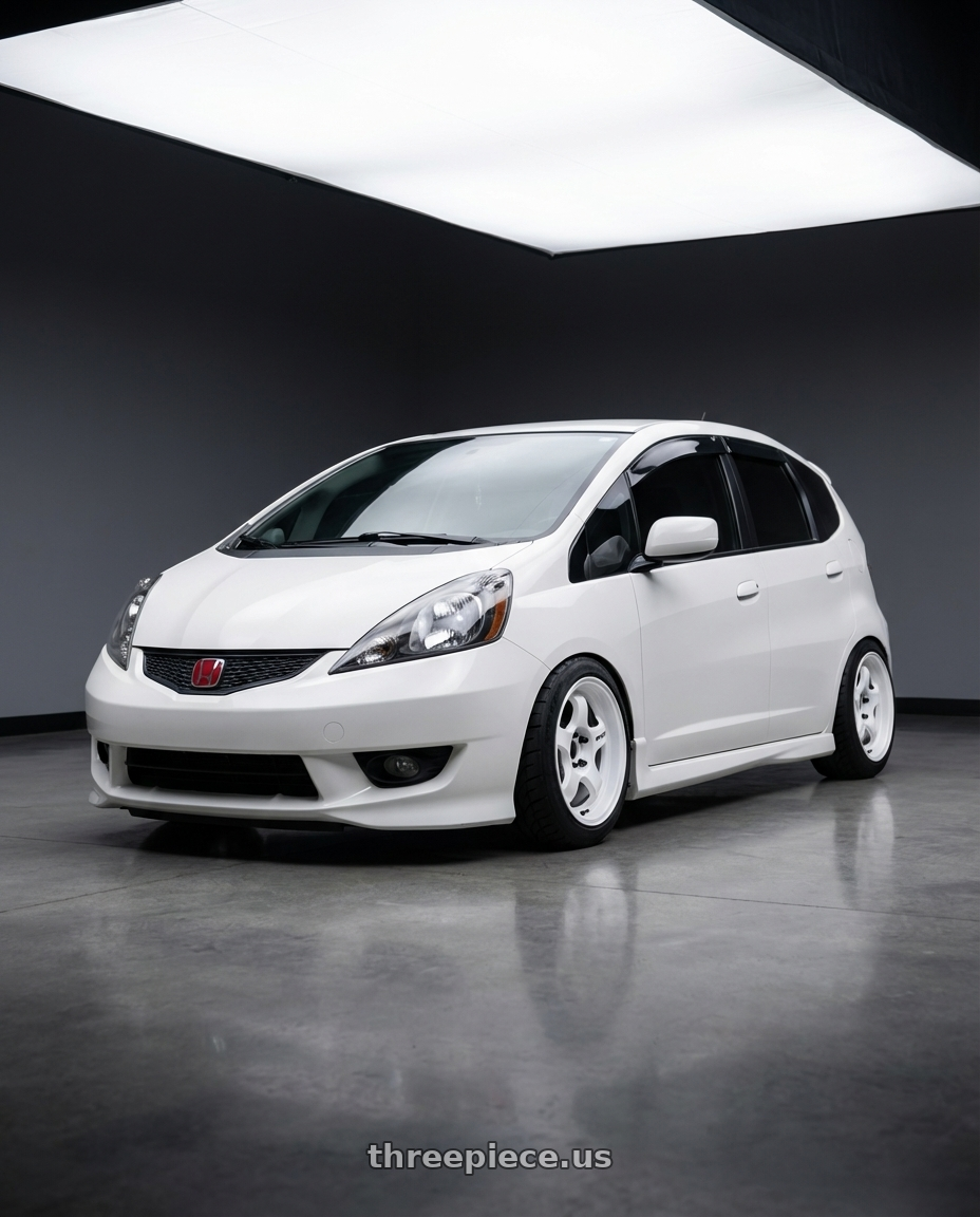 2013 Honda fit  with Work Meister S1 2P 4x100 15x7.5+38 A Disk Black wheels