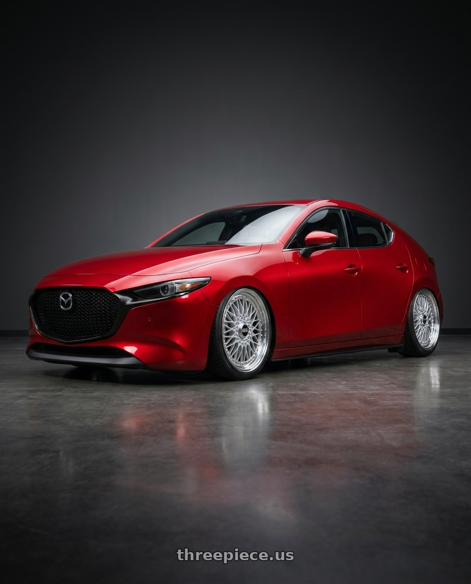 2024 Mazda 3 with BBS Super-RS 5x112 19x9.0+42 Silver wheels