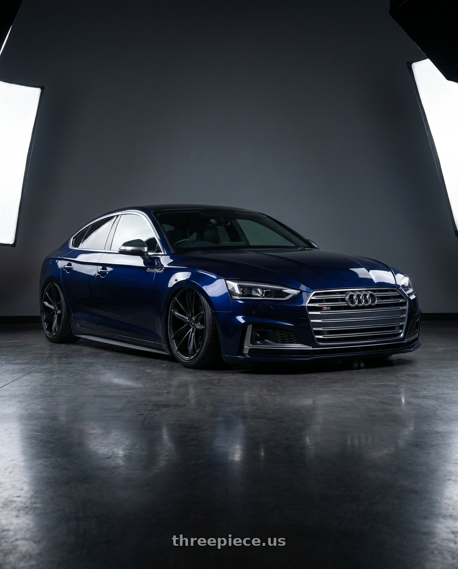 2014 Audi S5 B8 with Niche 1PC M117 MISANO 5X112 19X8.5 +34 MATTE BLACK wheels
