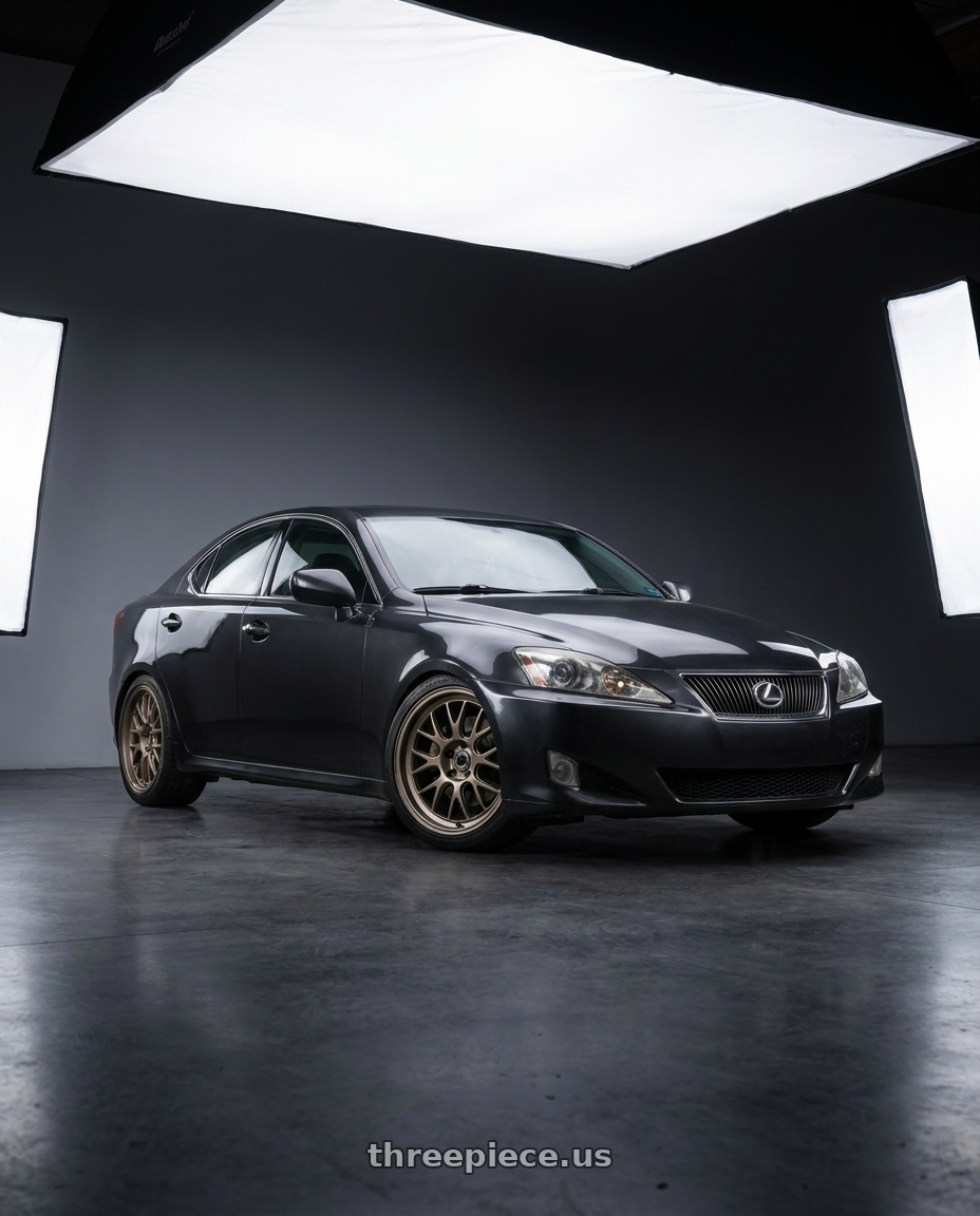 2009 Lexus IS250 GSE20 Smoky with fifteen52 HOLESHOT 5x108 19x9 +45 MAGNESIUM GREY (SATIN BRONZE) wheels