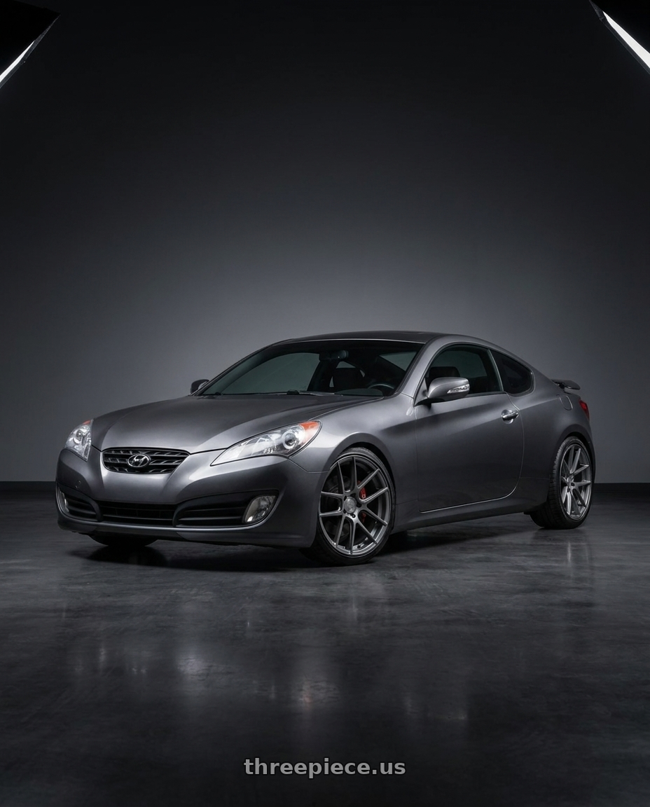 2014 Hyundai Genesis Coupe with Avant Garde Wheels M510 5X114.3 19x9.5 +40 Dolphin Grey wheels