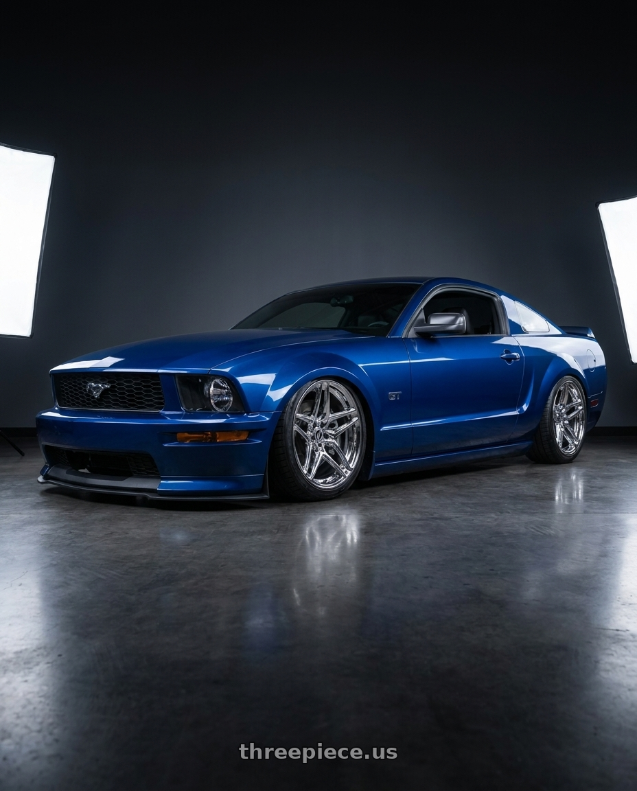 2009 ford mustang gt California with Heritage Wheel EBISU MonoC 5x114.3 18x9.5+22 Chrome wheels