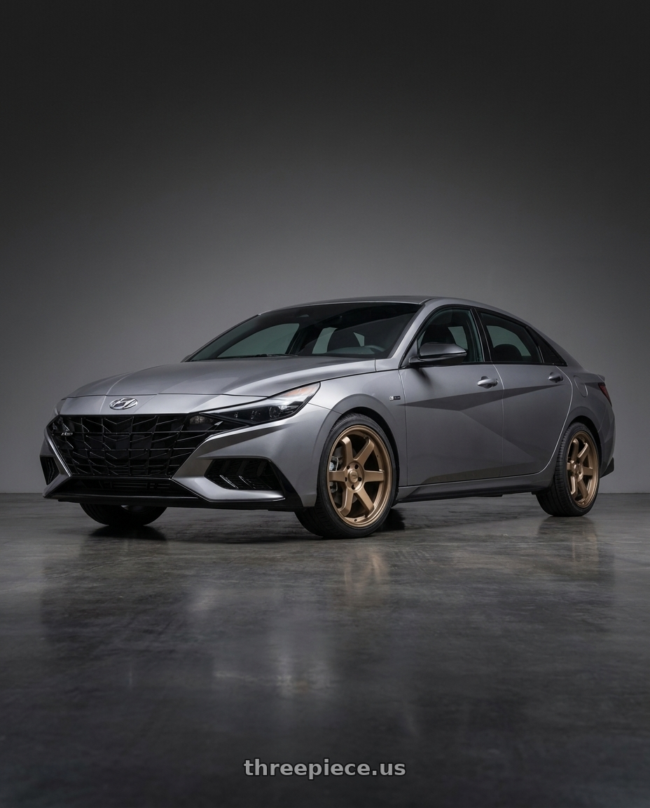 2023 Hyundai Elantra n line with F1R F106 5x112 18x8.5 +35 Matte Bronze wheels