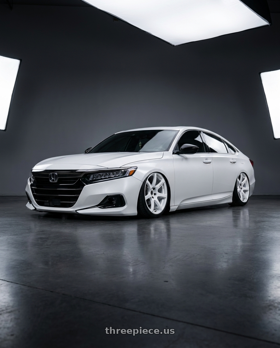 2022 honda accord sport white with Work Emotion T7R wheels