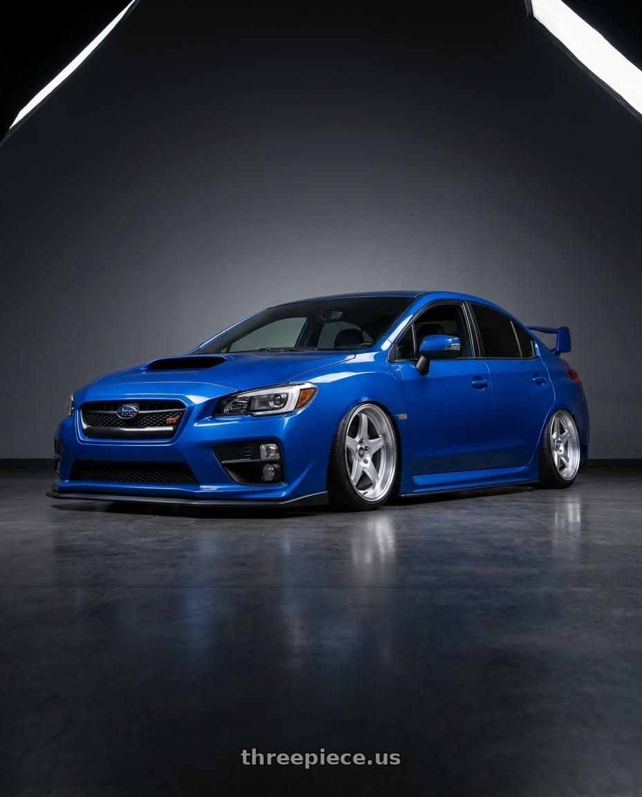 2013 Subaru WRX STI with ESR Wheels APEX SERIES AP5 5x114.3 18x10.5 +22 Hyper Silver wheels