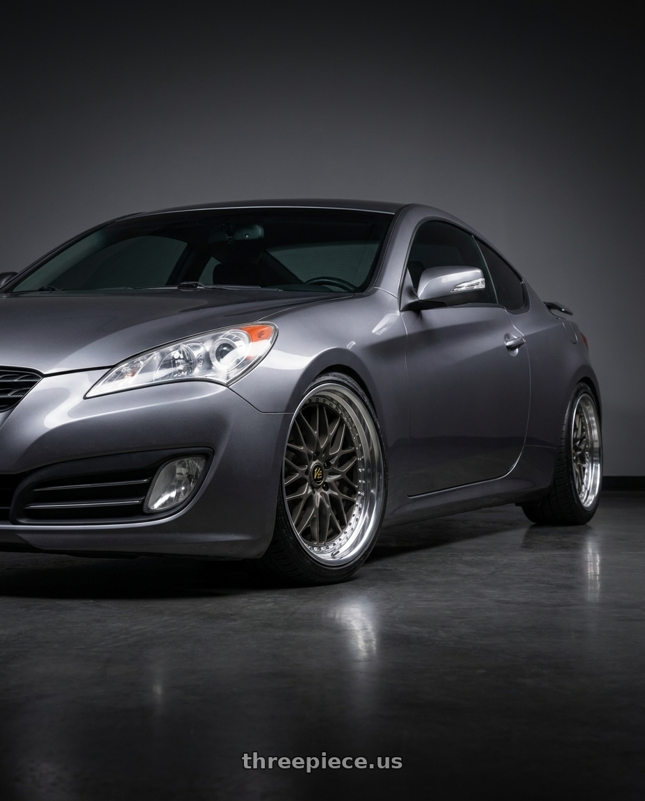 2011 Hyundai Genesis coupe with Work Vs-Xv 5x112 18x10.5+26 O Disk Matte Dark Gunmetal wheels