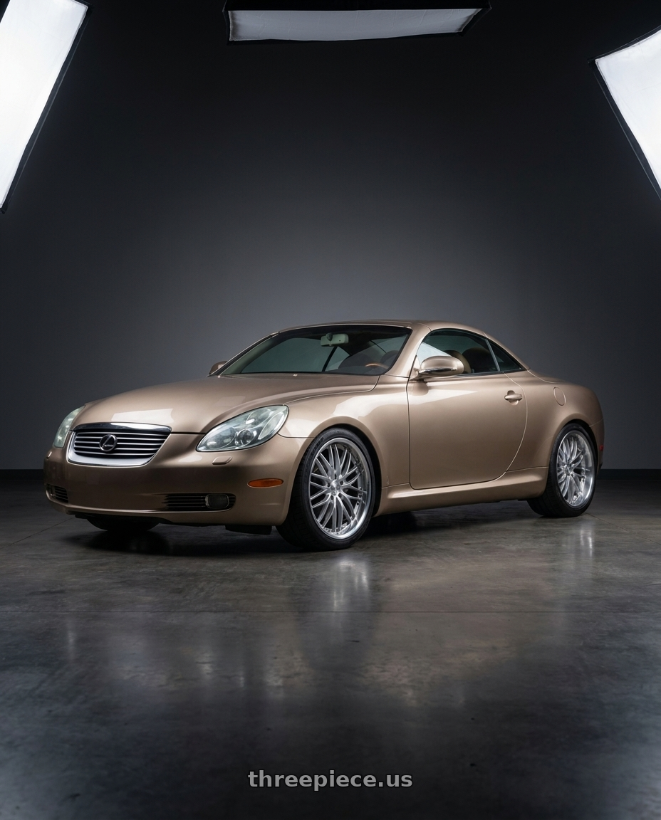 2003 Lexus SC430 Egyptian Sand with MRR GT1 5x114.3 18x8.5  +20 Hyper Silver Machine Lip wheels