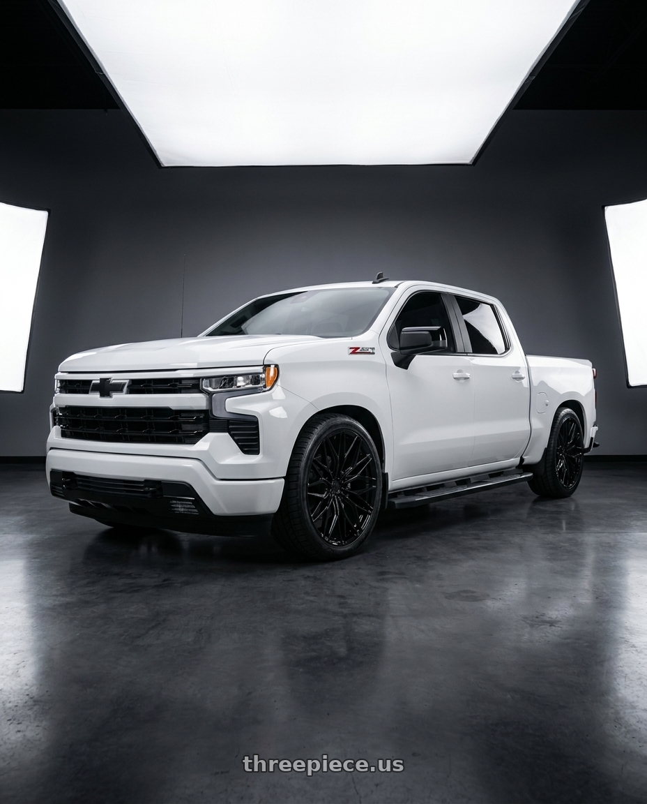 2024 Chevy Silverado Rst with Brada FR86 6x139.7 22x10 -18 Gloss Black wheels