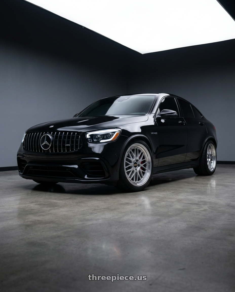 2021 mercedes glc63s with BBS LM 5x112 21x10.5 +10 Diamond Silver wheels