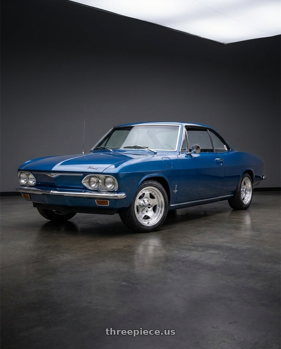 1965 Chevrolet Corvair with American Racing AR23 5X114.3 14X7 -6 MACHINED W/ CLEAR COAT wheels
